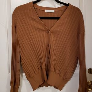 brown cardigan